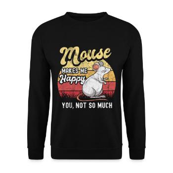 Souris - Sweat-shirt Unisexe - noir - Devant - Alina (178cm) & Michal (187cm)