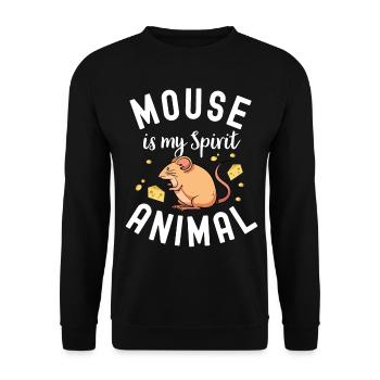 Souris Souris Cadeau Rat Rongeur Souris Souris Lousemaus - Sweat-shirt Unisexe - noir - Devant - Alina (178cm) & Michal (187cm)