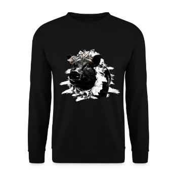 Pig Gift Piglet Kids Piglet Pig Pig - Unisex Sweatshirt - black - Front - Alina (178cm) & Michal (187cm)