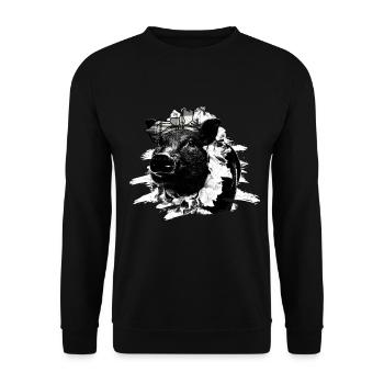 Pig Tshirt Children Women Piglet Piglet Piglet - Unisex Sweatshirt - black - Front - Alina (178cm) & Michal (187cm)