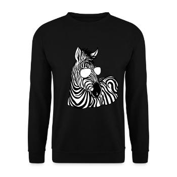 Zebra - Unisex Sweatshirt - black - Front - Alina (178cm) & Michal (187cm)
