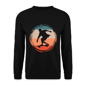 Skater Skateboard Gift Halfpipe Sk8 Ollie - Unisex Sweatshirt - black - Front - Alina (178cm) & Michal (187cm)