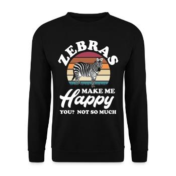 Tshirt zèbre en Afrique Horse Safari - Sweat-shirt Unisexe - noir - Devant - Alina (178cm) & Michal (187cm)