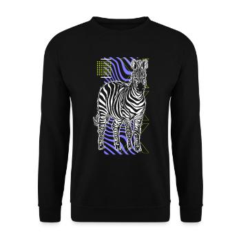 Zebra Gift Black and White Safari Savannah Steppe - Unisex Sweatshirt - black - Front - Alina (178cm) & Michal (187cm)