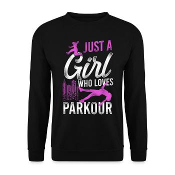 Parkour Free Running Traceur Girl - Unisex Sweatshirt - black - Front - Alina (178cm) & Michal (187cm)