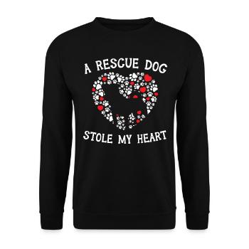 Un chien de sauvetage m’a volé le cœur Tierrette - Sweat-shirt Unisexe - noir - Devant - Alina (178cm) & Michal (187cm)