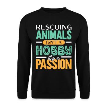 Sauver des animaux n’est pas un passe-temps, mais un passi - Sweat-shirt Unisexe - noir - Devant - Alina (178cm) & Michal (187cm)
