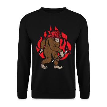 Brandbekämpfung Feuerwehrmann Feuerwehrmann Feuer - Unisex Pullover - Schwarz - Vorne - Alina (178cm) & Michal (187cm)