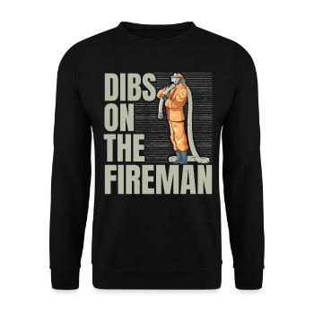 Dibs On The Fireman Firefighter Firefighter Fe - Unisex Sweatshirt - black - Front - Alina (178cm) & Michal (187cm)