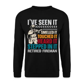 Feuerwehrmann im Ruhestand Brandbekämpfung Feuerwe - Unisex Pullover - Schwarz - Vorne - Alina (178cm) & Michal (187cm)