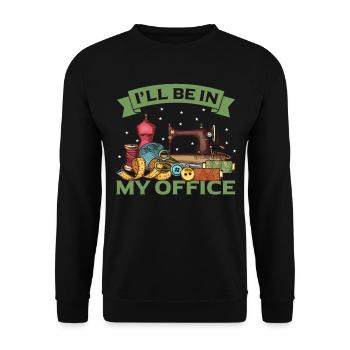 Sewing Machine Yarn Quilting Supplies Funny Stitch - Unisex Pullover - Schwarz - Vorne - Alina (178cm) & Michal (187cm)
