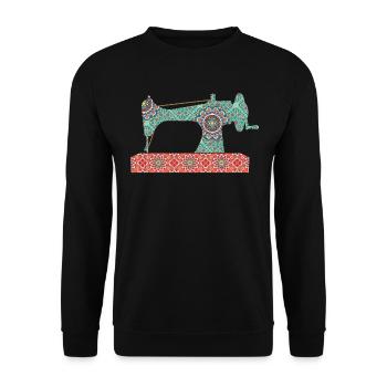 Sewing Machine Design For Quilting - Unisex Pullover - Schwarz - Vorne - Alina (178cm) & Michal (187cm)