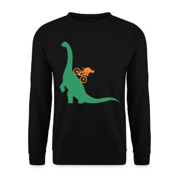 Dinosaur Mountain Bike Downhill Cycling Jersey MTB - Unisex Sweatshirt - black - Front - Alina (178cm) & Michal (187cm)
