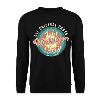 1968 Juli Alles Original - Unisex Pullover - Schwarz - Vorne - Alina (178cm) & Michal (187cm)