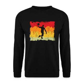 Basketball Retro - Unisex Pullover - Schwarz - Vorne - Alina (178cm) & Michal (187cm)