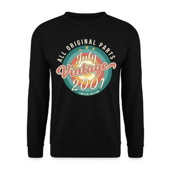 Year of construction 2001 in July - Unisex Sweatshirt - black - Front - Alina (178cm) & Michal (187cm)