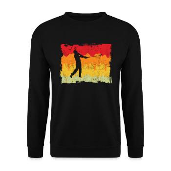 Golf Retro - Unisex Pullover - Schwarz - Vorne - Alina (178cm) & Michal (187cm)