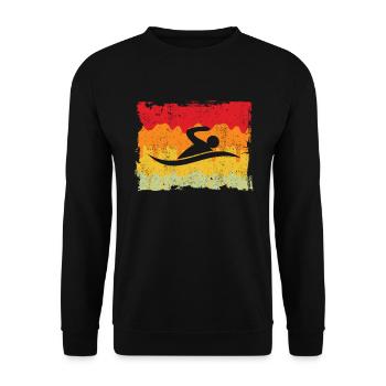 Natation Rétro - Sweat-shirt Unisexe - noir - Devant - Alina (178cm) & Michal (187cm)