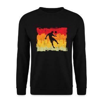 Fußball Fußballer Retro - Unisex Pullover - Schwarz - Vorne - Alina (178cm) & Michal (187cm)