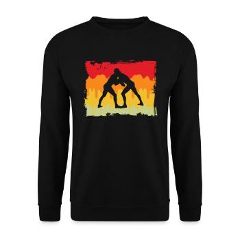 Lutte Rétro - Sweat-shirt Unisexe - noir - Devant - Alina (178cm) & Michal (187cm)
