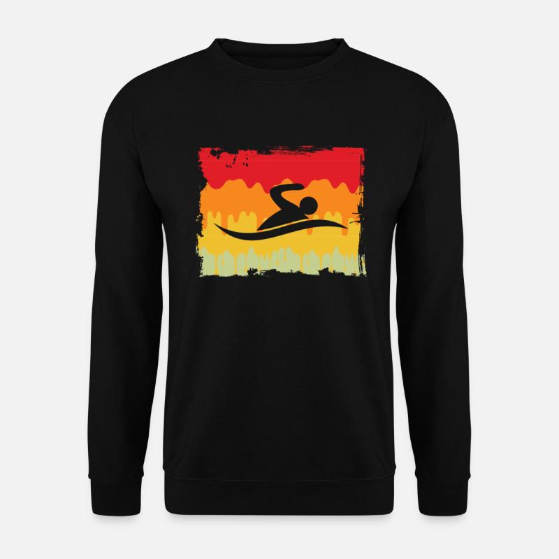 Schwimmen Retro - Unisex Pullover - Schwarz