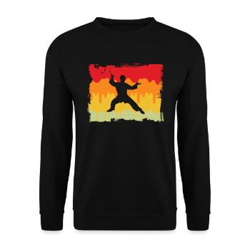 Karaté Arts Martiaux Rétro - Sweat-shirt Unisexe - noir - Devant - Alina (178cm) & Michal (187cm)