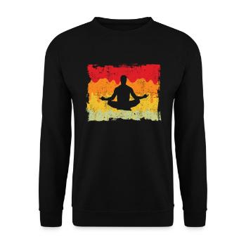 Yoga Méditation Rétro - Sweat-shirt Unisexe - noir - Devant - Alina (178cm) & Michal (187cm)