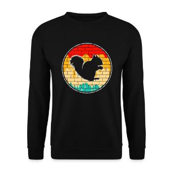 Squirrel Retro - Unisex Sweatshirt - black - Front - Alina (178cm) & Michal (187cm)