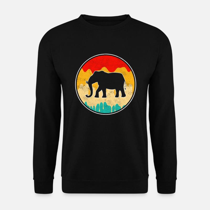 Elephant Retro - Unisex Sweatshirt - black