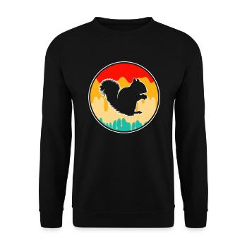 Squirrel Retro - Unisex Sweatshirt - black - Front - Alina (178cm) & Michal (187cm)