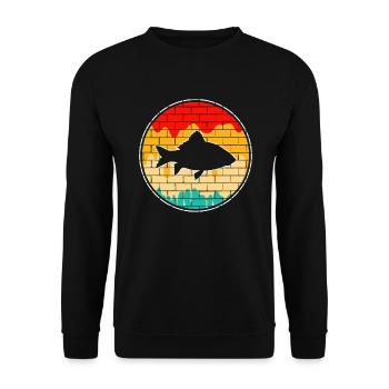 Fish Retro - Unisex Sweatshirt - black - Front - Alina (178cm) & Michal (187cm)