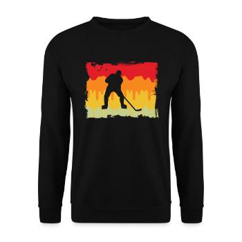Hockey Eishockey Retro - Unisex Pullover - Schwarz - Vorne - Alina (178cm) & Michal (187cm)