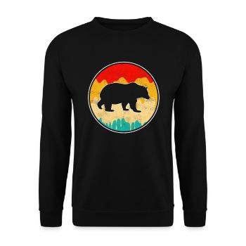Bear Retro - Unisex Sweatshirt - black - Front - Alina (178cm) & Michal (187cm)