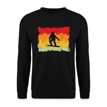 Snowboarding Retro - Unisex Pullover - Schwarz - Vorne - Alina (178cm) & Michal (187cm)