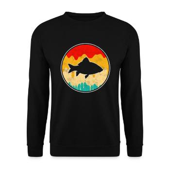 Fish Retro - Unisex Sweatshirt - black - Front - Alina (178cm) & Michal (187cm)