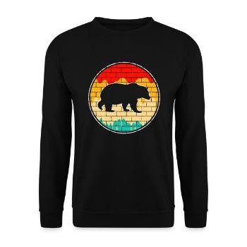 Bear Retro - Unisex Sweatshirt - black - Front - Alina (178cm) & Michal (187cm)