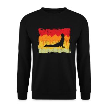 Yoga Retro - Unisex Pullover - Schwarz - Vorne - Alina (178cm) & Michal (187cm)