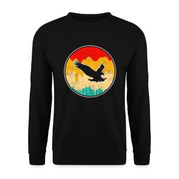 Adler Retro - Unisex Pullover - Schwarz - Vorne - Alina (178cm) & Michal (187cm)