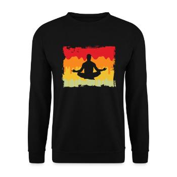 Yoga Méditation Rétro - Sweat-shirt Unisexe - noir - Devant - Alina (178cm) & Michal (187cm)