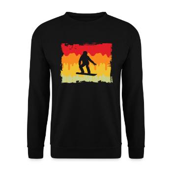 Snowboarding Retro - Unisex Pullover - Schwarz - Vorne - Alina (178cm) & Michal (187cm)