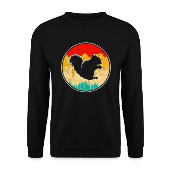 Squirrel Retro - Unisex Sweatshirt - black - Front - Alina (178cm) & Michal (187cm)