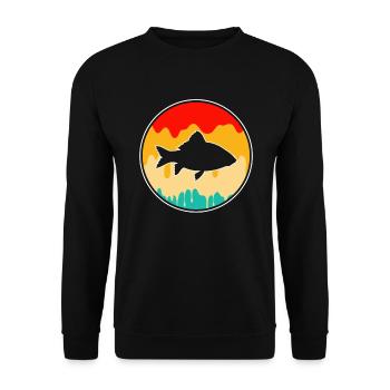Fish Retro - Unisex Sweatshirt - black - Front - Alina (178cm) & Michal (187cm)