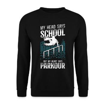 Parkour Free Running Traceur - Sweat-shirt Unisexe - noir - Devant - Alina (178cm) & Michal (187cm)