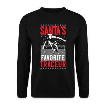 Parkour Free Running Traceur - Sweat-shirt Unisexe - noir - Devant - Alina (178cm) & Michal (187cm)