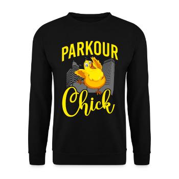 Parkour Free Running Traceur - Unisex Sweatshirt - black - Front - Alina (178cm) & Michal (187cm)