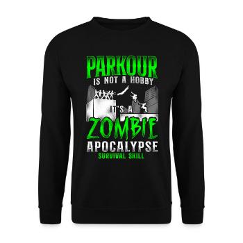 Parkour Free Running Traceur - Sweat-shirt Unisexe - noir - Devant - Alina (178cm) & Michal (187cm)