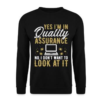 Assurance qualité Ne voulez pas le regarder CodeQual - Sweat-shirt Unisexe - noir - Devant - Alina (178cm) & Michal (187cm)