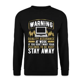 Test du code d’assurance qualité au travail - Sweat-shirt Unisexe - noir - Devant - Alina (178cm) & Michal (187cm)