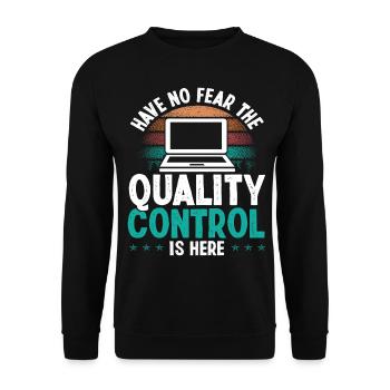 Software Testing Vintage Quality Assurance Code - Unisex Sweatshirt - black - Front - Alina (178cm) & Michal (187cm)