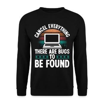 Quality Assurance Vintage Bugs Code Testing QA - Unisex Sweatshirt - black - Front - Alina (178cm) & Michal (187cm)